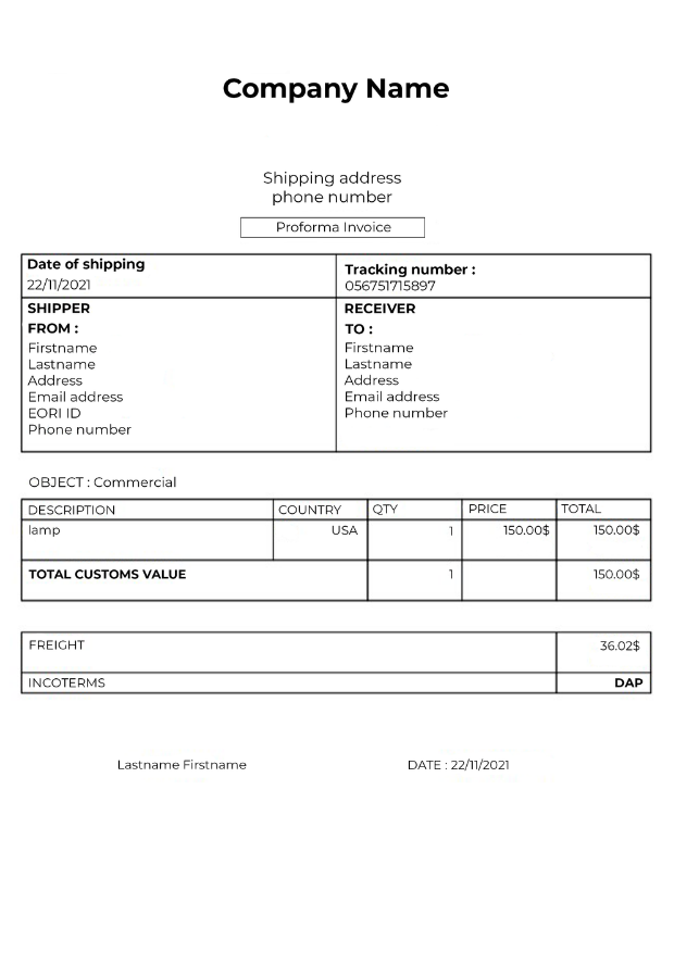customs documentation commercial invoice pro forma invoice